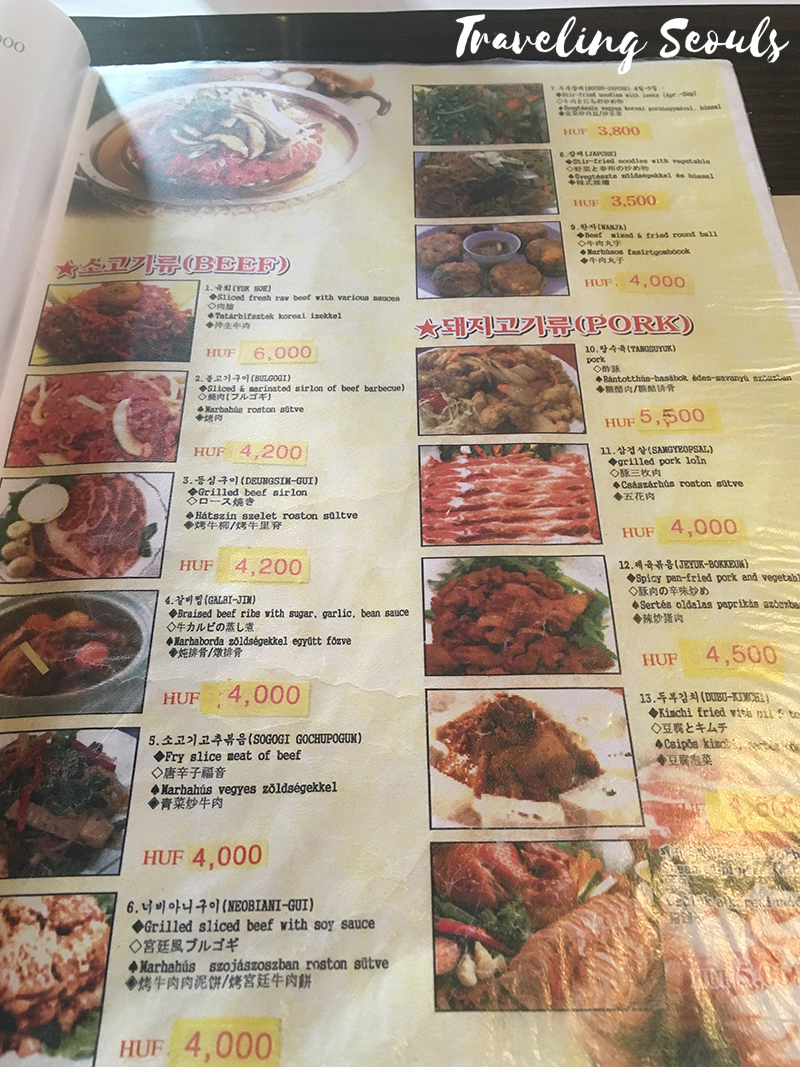 arirang korean restaurant review budapest hungary menu